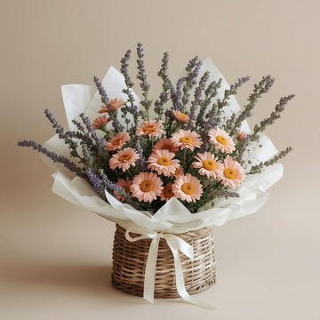 Peach Bouquet Basket